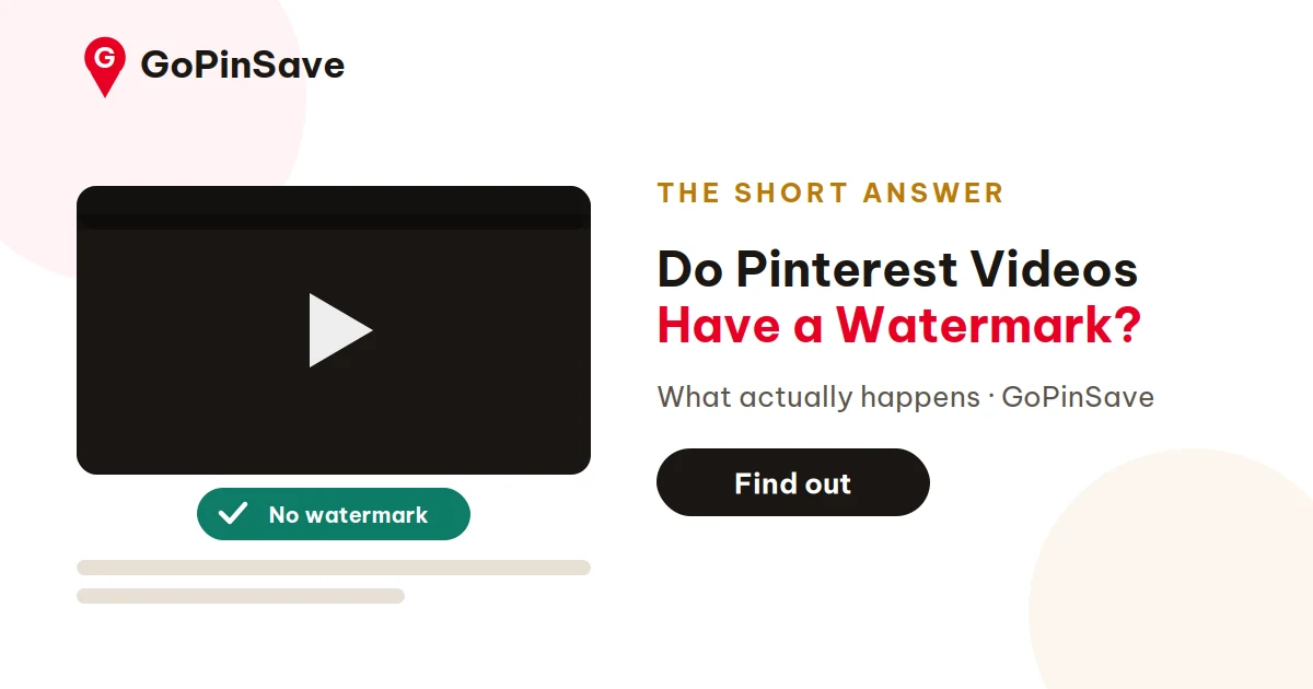 Do Pinterest Videos Have a Watermark? – GoPinSave